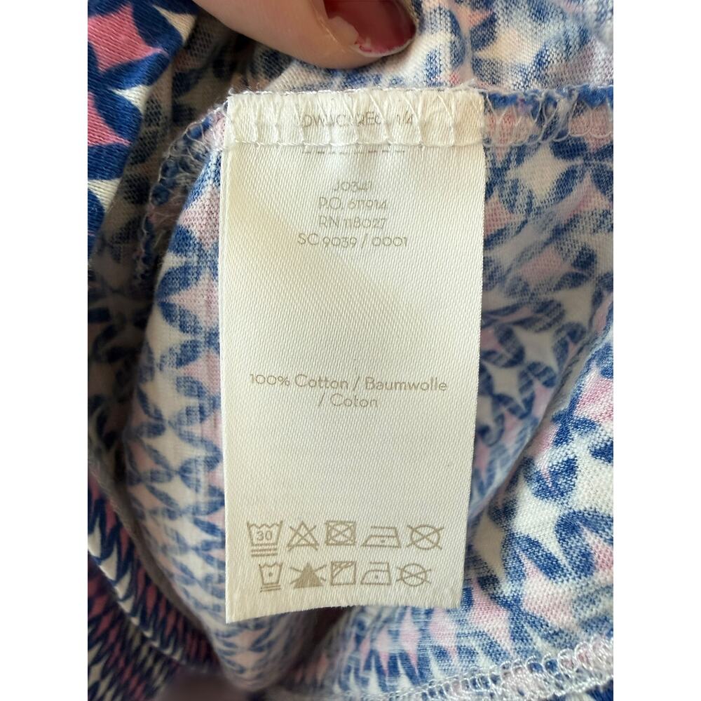 Boden Blue & Pink V-Neck Fit & Flare Dress - Picture 8 of 10